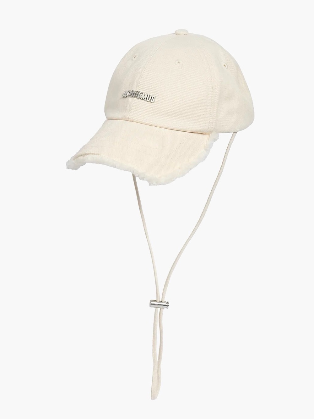 Jacquemus Off White Artichaut Frayed-Edge Adjustable Baseball Cap Size 58